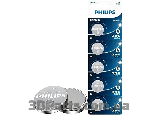 Батарейка Philips Lithium CR2032, 3 В (1 батарейка) TLS.ACCSS.BATT.CR2032.PHL фото