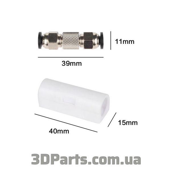 Фітинг PC4-M6, М6, нікельований, прохідний отвір, подвійний XTR.FTT.PC4.M6.NCKPLT.THRHL.DBL фото