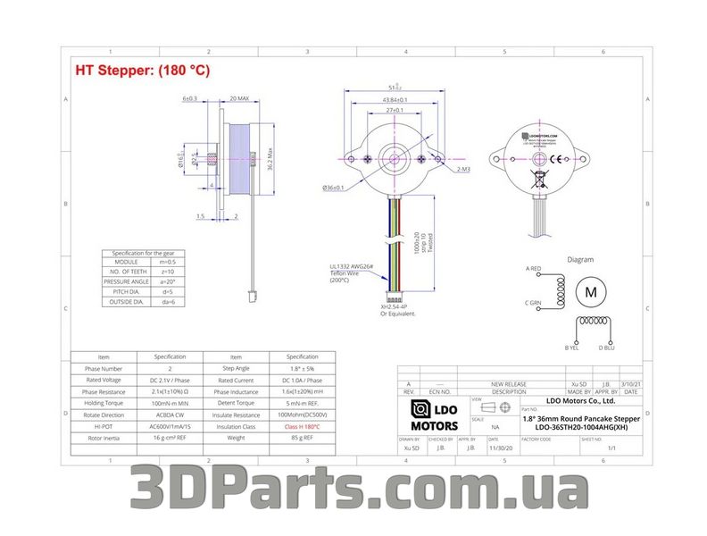 Двигун кроковий LDO-36STH20-1004AHG (Orbiter, Sherpa) EL.ENG.36STH20-1004AHG.LDO фото