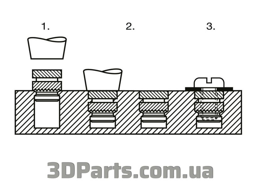 Втулка різьбова латунна без покриття BN1052, М3 x 3 мм x 4,5 мм FST.BUSHTHR.M3.3.4,5.BRS фото