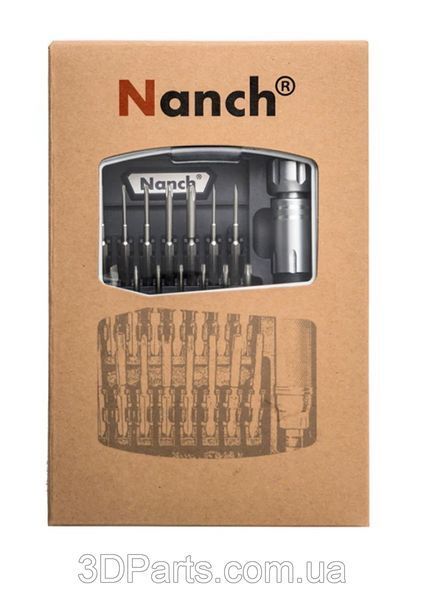 Набір викруток 22-в-1 NANCH Tools, 22 біти зі сплаву S2 у пластиковому кейсі  TLS.SCRWS.SCRWSET.PLSTBOX.NNCH.22IN1 фото