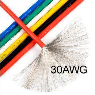 Дріт багатожильний в силіконовій ізоляції, 30AWG (0,06 мм&sup2;), двожильний чорно-червоний EL.WRSTR.SILCINSL.30AWG.0,06MM2.BLCKRED фото