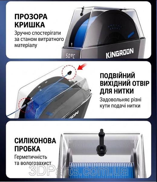 Сушарка для пластику від KingRoon на 1 кг пластику FL.DRFPLST.KNGRN фото