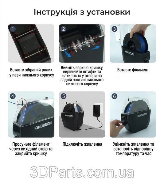 Сушарка для пластику від KingRoon на 1 кг пластику FL.DRFPLST.KNGRN фото
