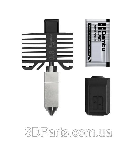 Хотенд Bambu Lab X1/P1, сопло 0,8 мм, загартована сталь (оригінал, FAH003-N-1) HOT.HTND.BMBL.X1P1.0.8.ORGNL фото