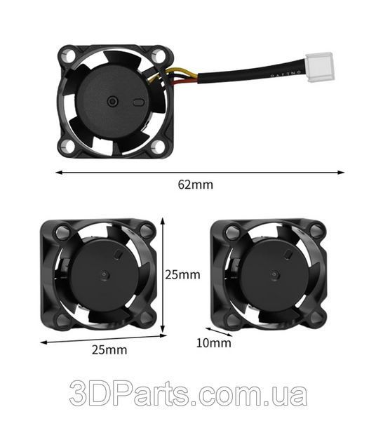 Вентилятор осьовий (кулер) 2510, 24 В, 12000RPM, Dual Ball до CREALITY Hi VNT.FNAX.25010.24.12000RPM.CRL.HI фото