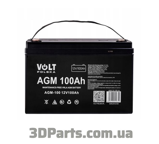 Акумулятор гелевий VOLT POLSKA AGM 12V 100Ah, під замовлення UPS.GLBTTR.VLTPLSK.12V.100AH фото