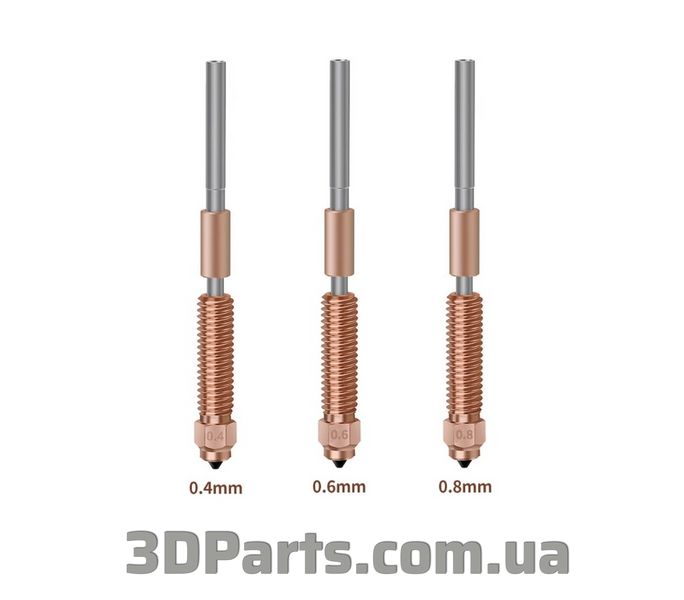 Сопло Creality K1C/K1 Max/Ender 3 V3, High Speed, 1,75 мм, все в одному, набір (0,4 мм - 2од., 0,6 мм - 1од., 0,8 мм - 1од.) NZL.CRLK1CK1MAX.1,75.KIT.ALLNN фото