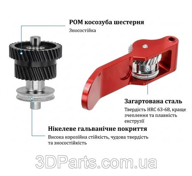 Комплект ремонтний до екструдера Bambu Lab X2D, загартована сталь EXTR.REPRKIT.HRDSLT.DLC.BMBLX2D фото